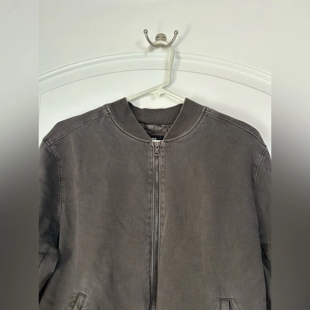 PAIGE Men's Hayward Bomber Jacket Vintage Grey Size Medium 90s Minimalist Boxy